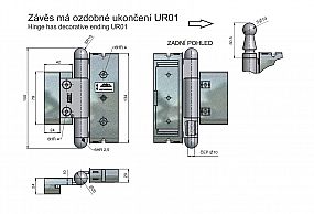 Sada dveřních závěsů GEMMA 55 20/18 UR01 S3 5573