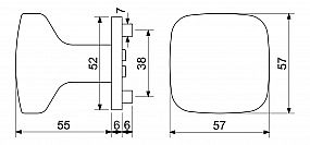 RK.KNOB.C36.BARI fixní knoflík ke kování