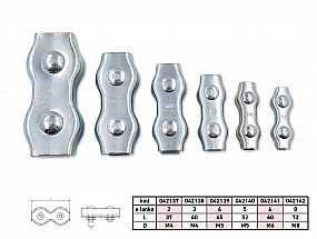 Lanová svorka DUPLEX pro lanko 3mm Bílý Zn M4