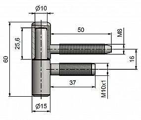 Závěs dveřní 60/10 M10x1/37  9610