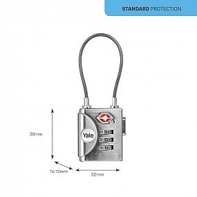YALE YTP3/32/350 TSA vis. zámek lanko