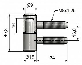 Závěs okenní 40 M8 bez hřebu 9617