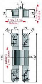 DX 100 3D skrytý pant pro bezfalcové dveře 37939