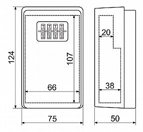 KB.G2 schránka na klíče kódová 75x124x50mm