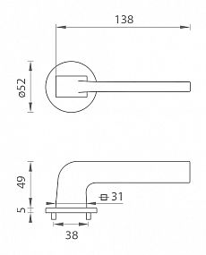 TI SUPRA R 3097 5S rozetové kování Černá matná BS