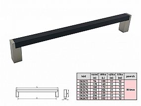 JULIE úchytka 12/128(141) ČERNÁ/ Ni-broušená 062472